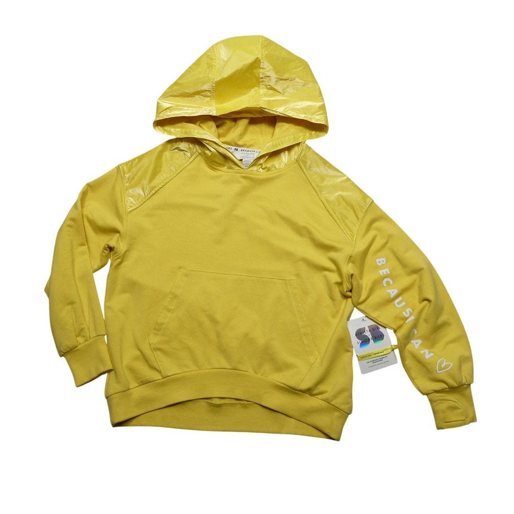 Athleta Girl X Simone Biles Hoodie Sweatshirt‎ Girls Medium Yellow Oversized